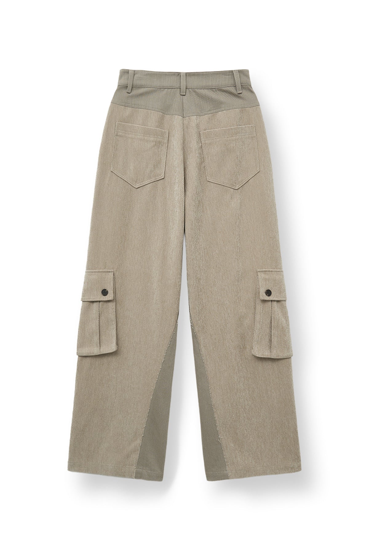 [matinkim] Big Pocket Two Tone Wide Pants IN Beige