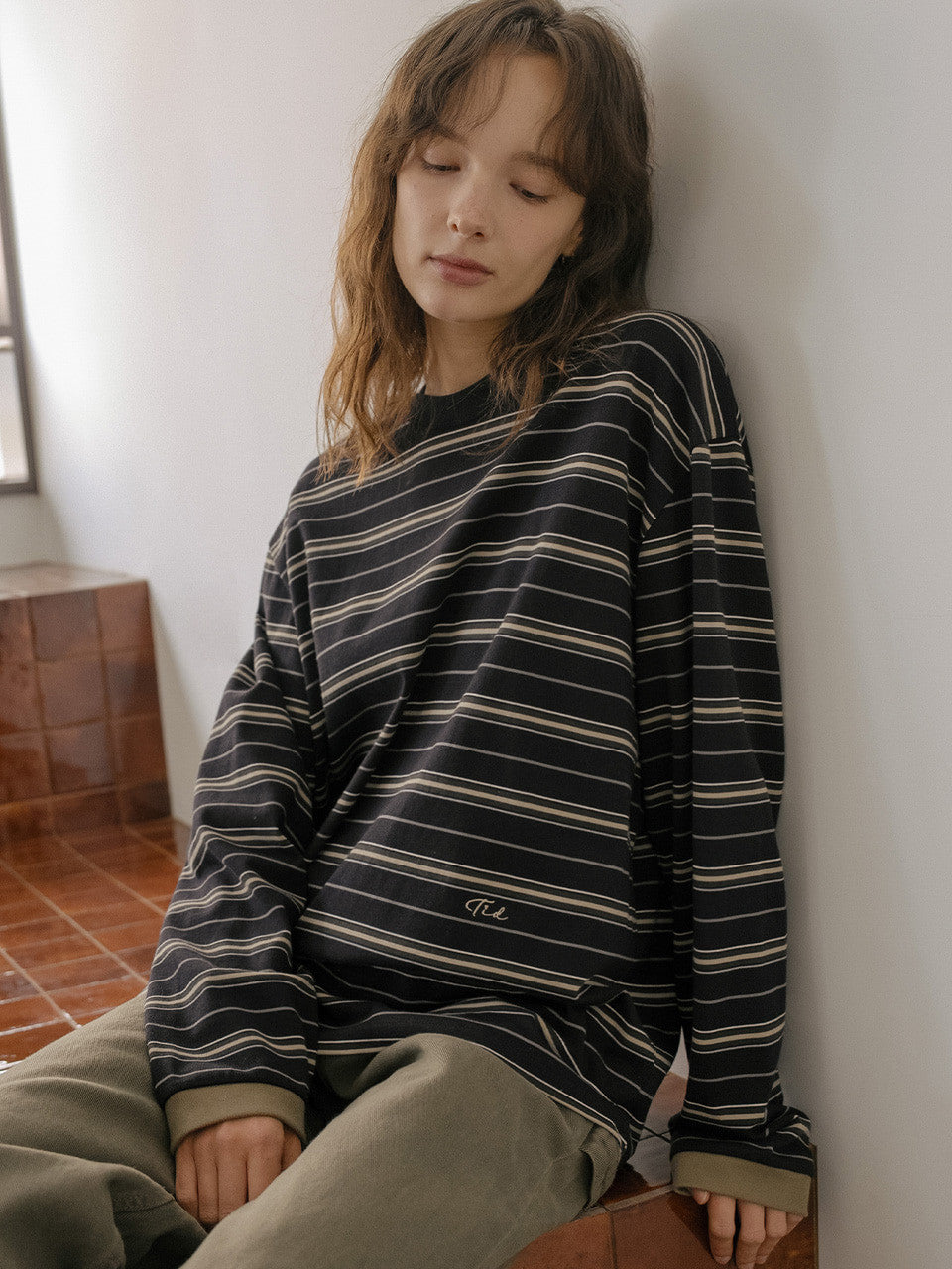 Tillidie Signature stripe t-shirt Navy