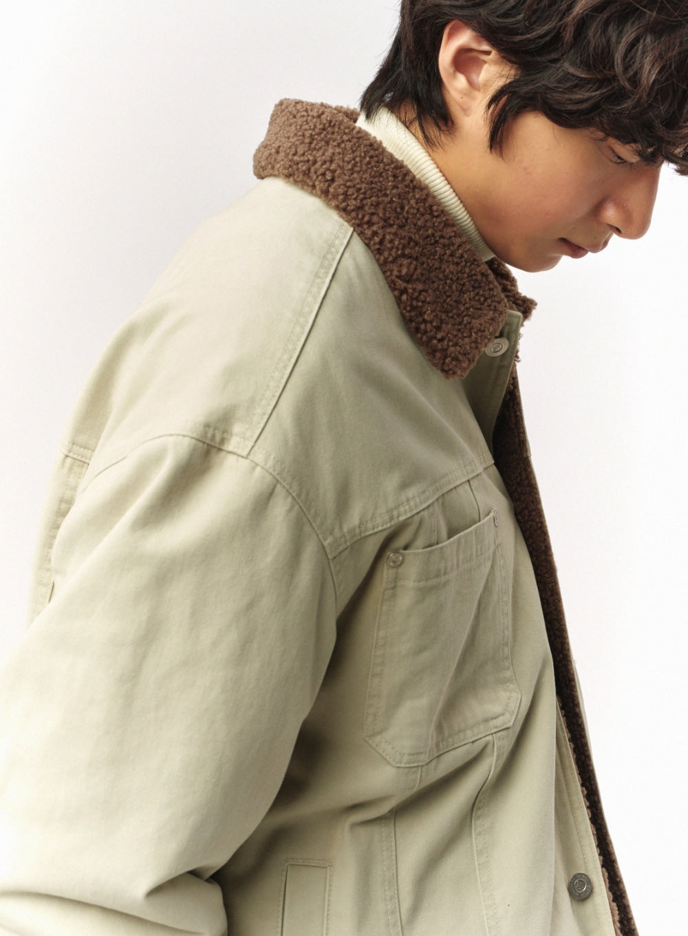 Satur Maron Trucker Jacket - Cream