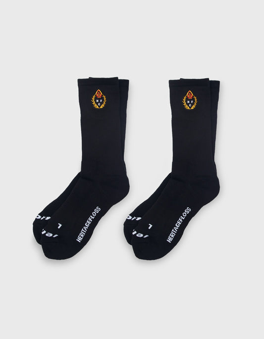 HFC CREST 5 FUNCTION SOCKS (2-PAIR) / Black