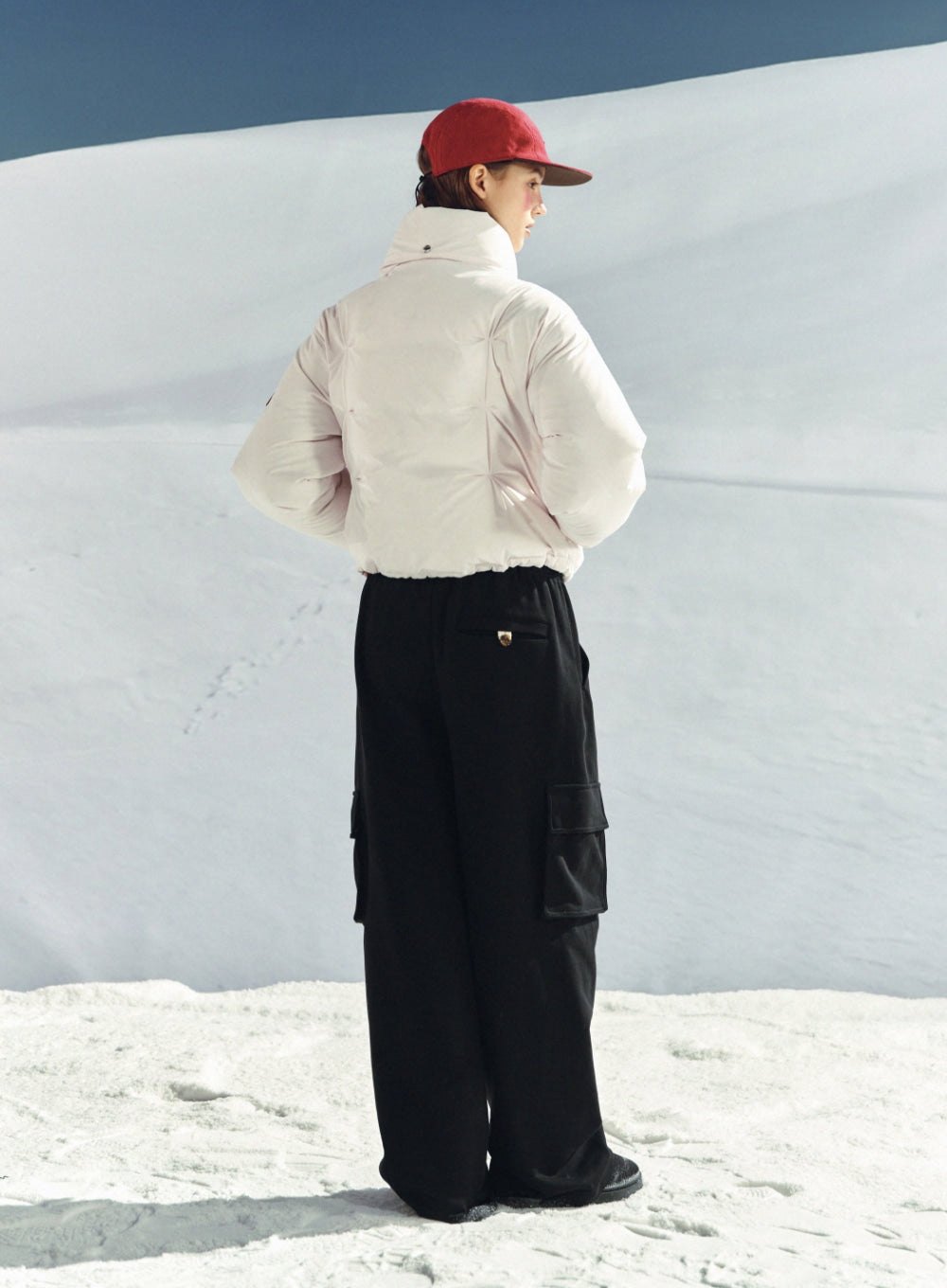 [satur] Cargo Wide Sweatpants - Black