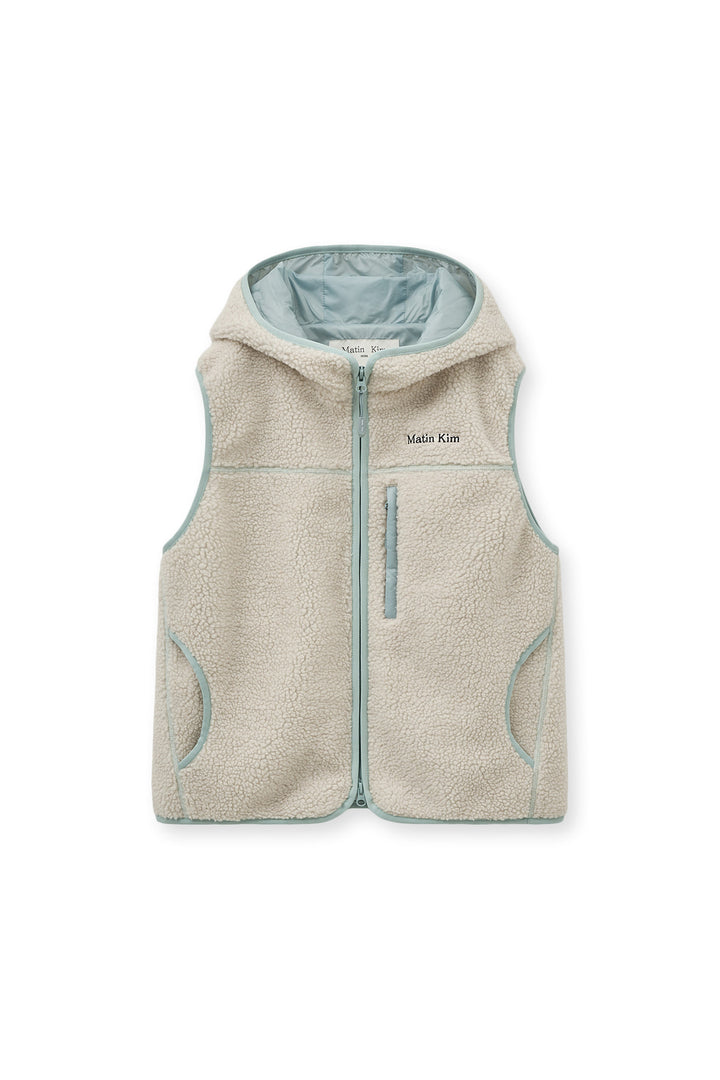 Matinkim Fleece Hoody Vest IN Ivory
