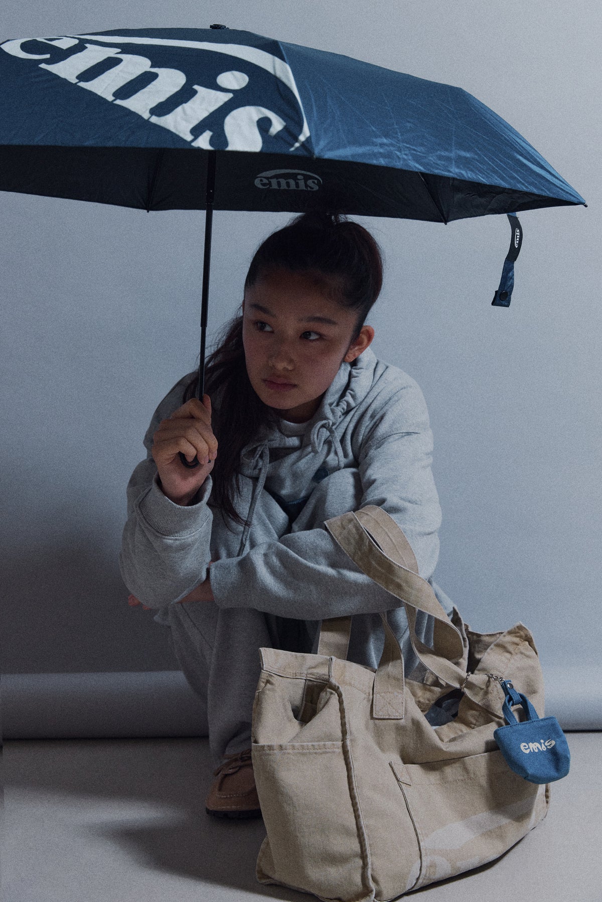 EMIS 3-Fold Manual Sun Umbrella-Navy