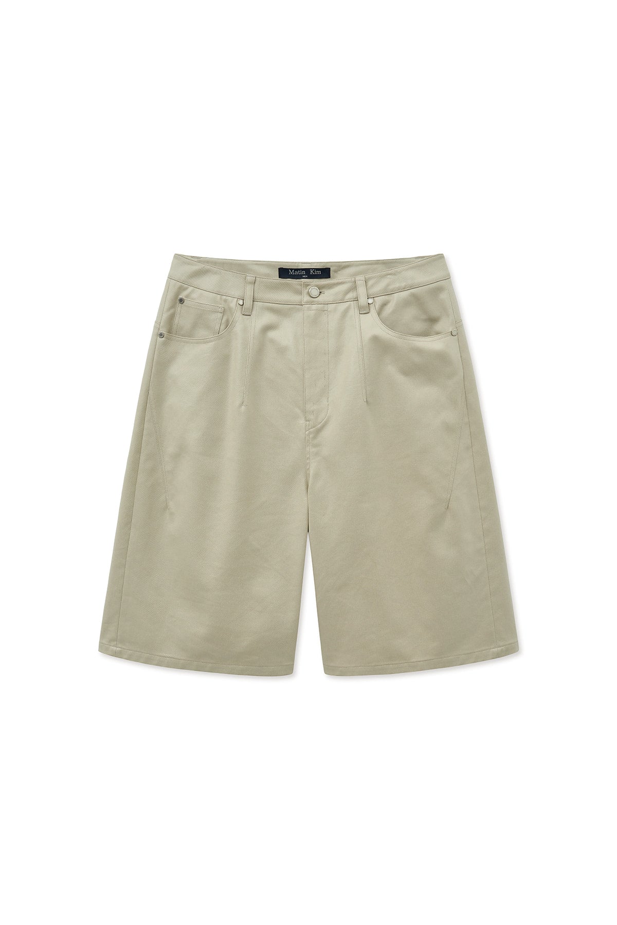Matinkim Matt Coating Bermuda Pants For Men IN Light Beige
