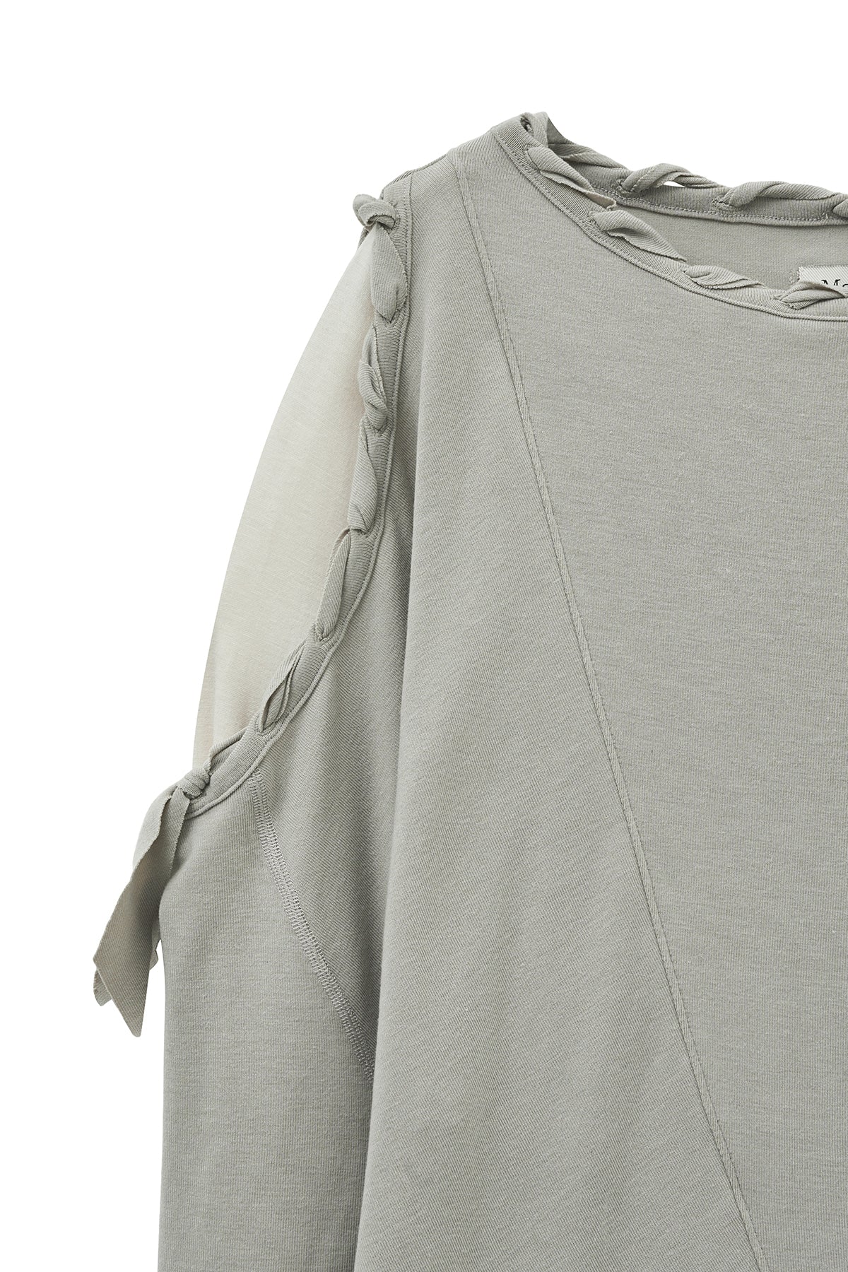 Matinkim Weaving Long Sleeve Top IN Light Grey