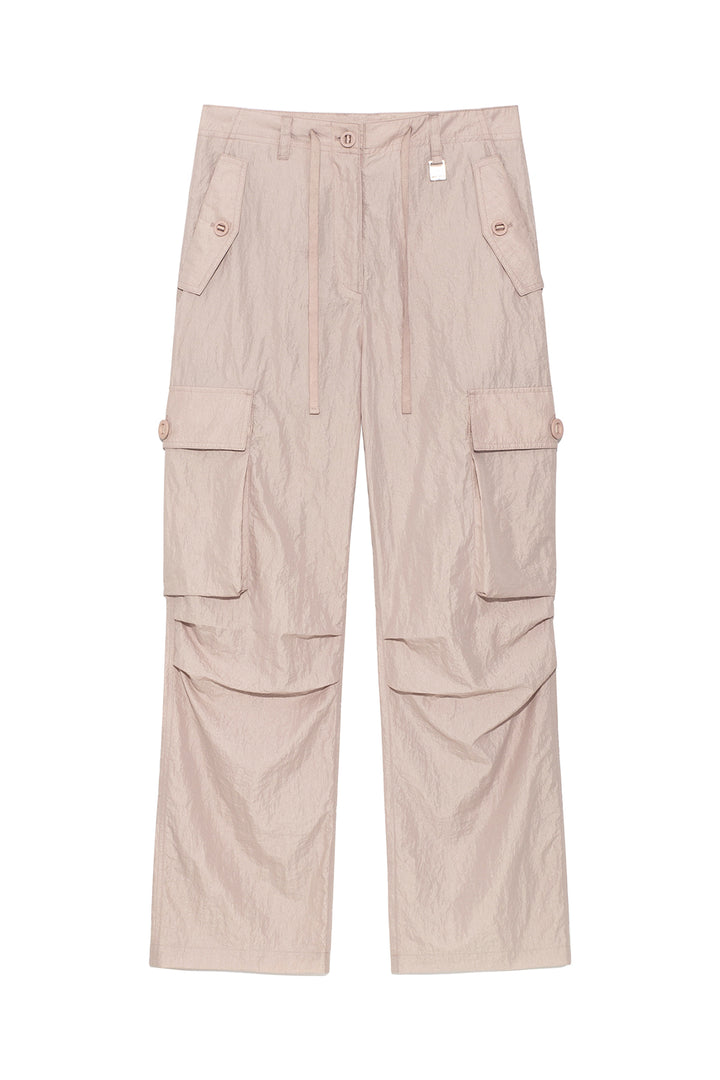 Matinkim String Nylon Cargo Pants IN Light Pink