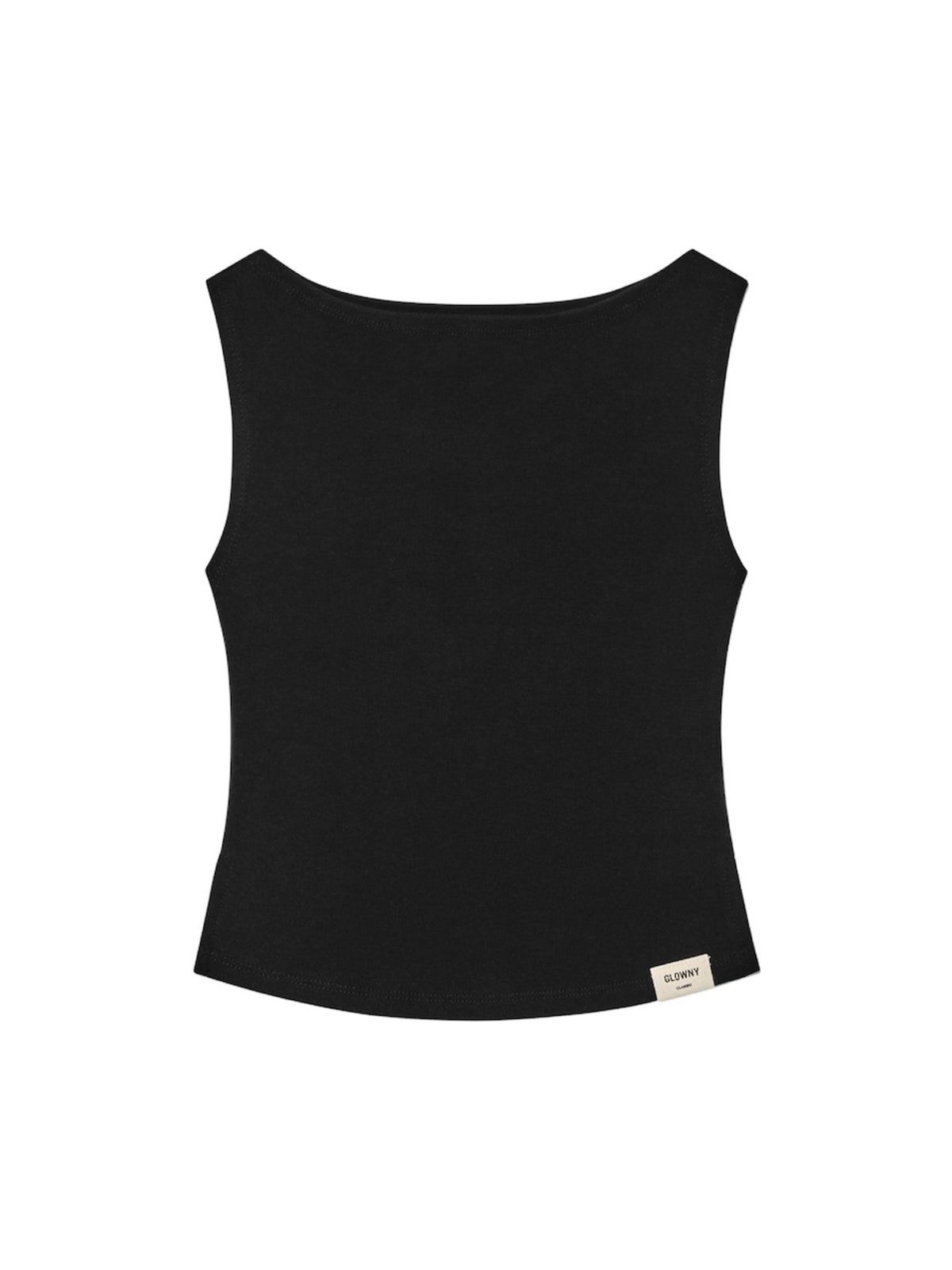 GLOWNY G Slit Sleeveless Top (Black)
