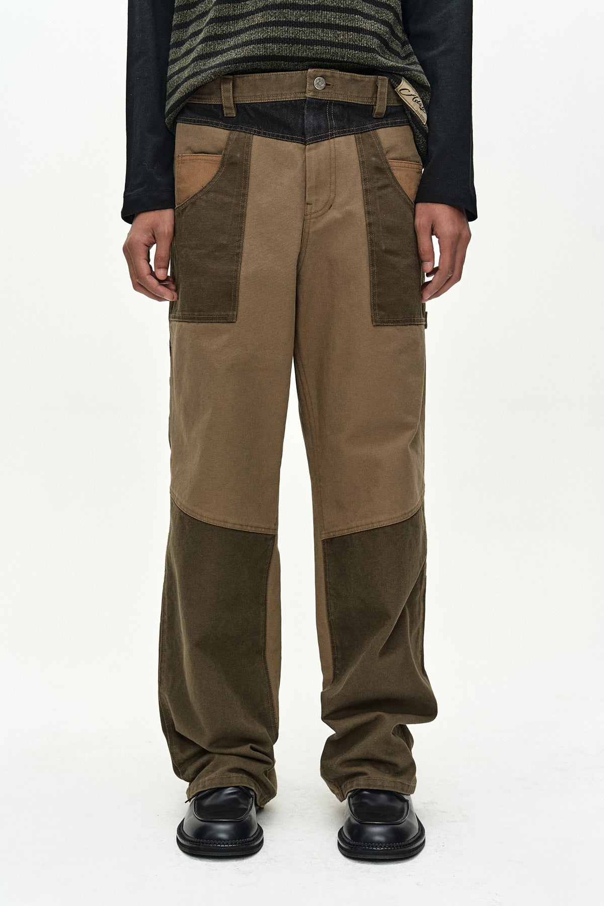Andersson Bell Austin Patchwork Washed Wide-Leg Jeans