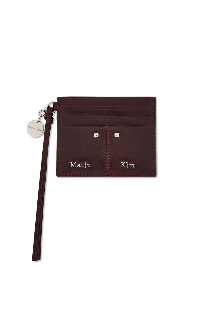 Matinkim Steel Logo Rivet Card Wallet IN Wine