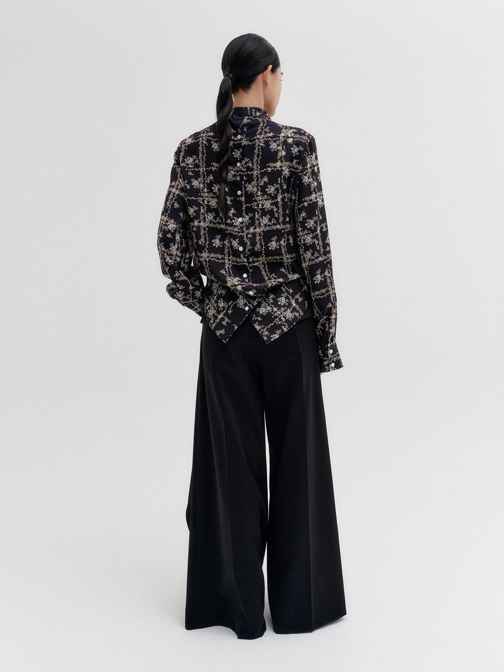EENK Front Drape Layered Pants - Black