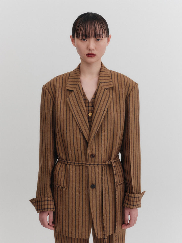 EENK Best Layered Single Blazer - Camel