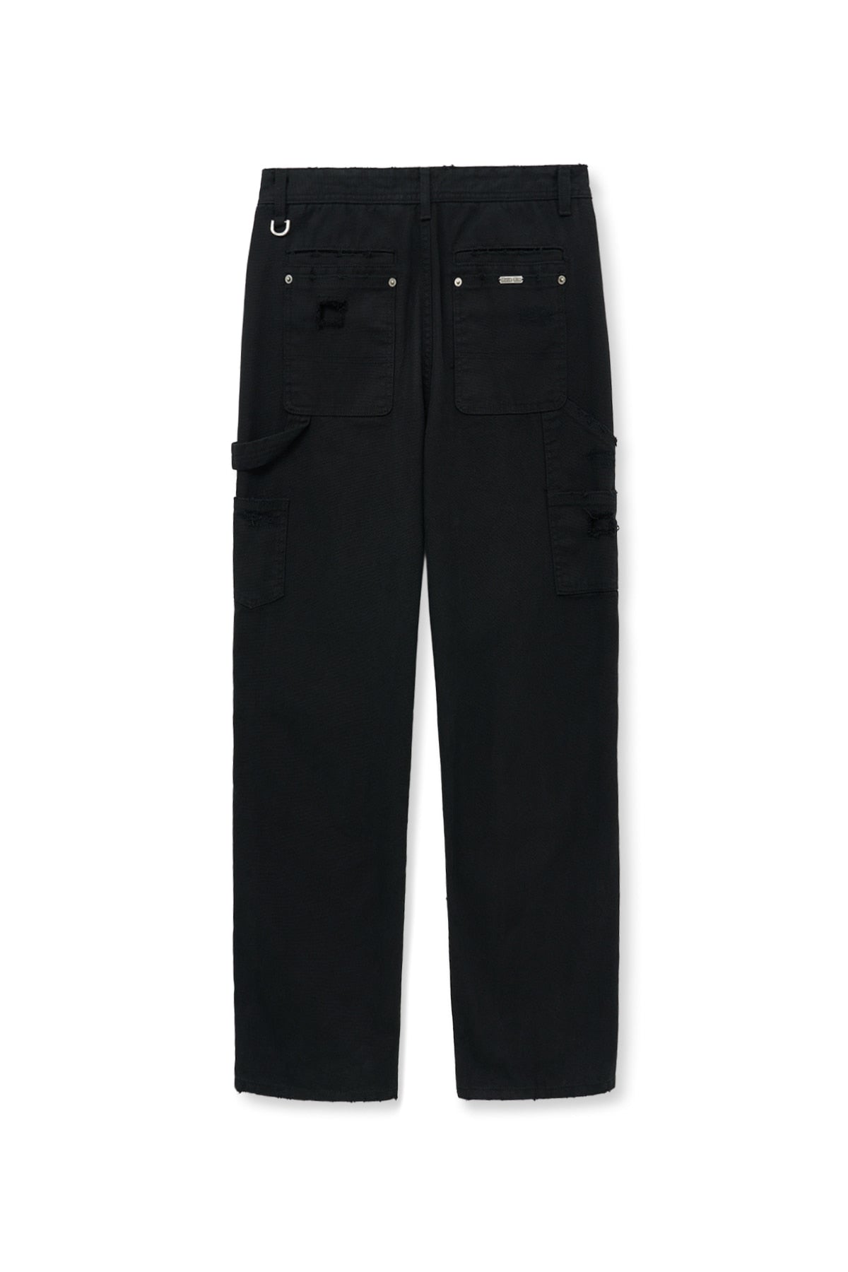 [matinkim] DISTRESSED DOUBLE KNEE WORK PANTS FOR MEN IN BLACK