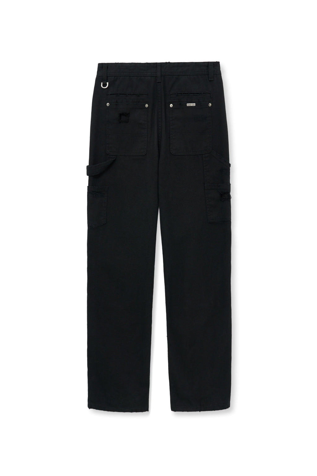 Matinkim Distressed Double Knee Work Pants For Men IN Black