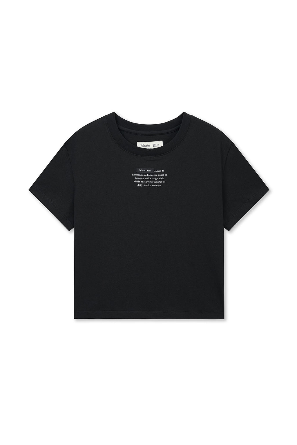 Matinkim Label Point Lettering Crop Top IN Black