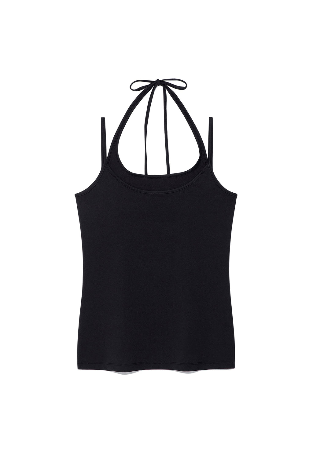 [matinkim] STRING HALTER NECK TANK TOP IN BLACK