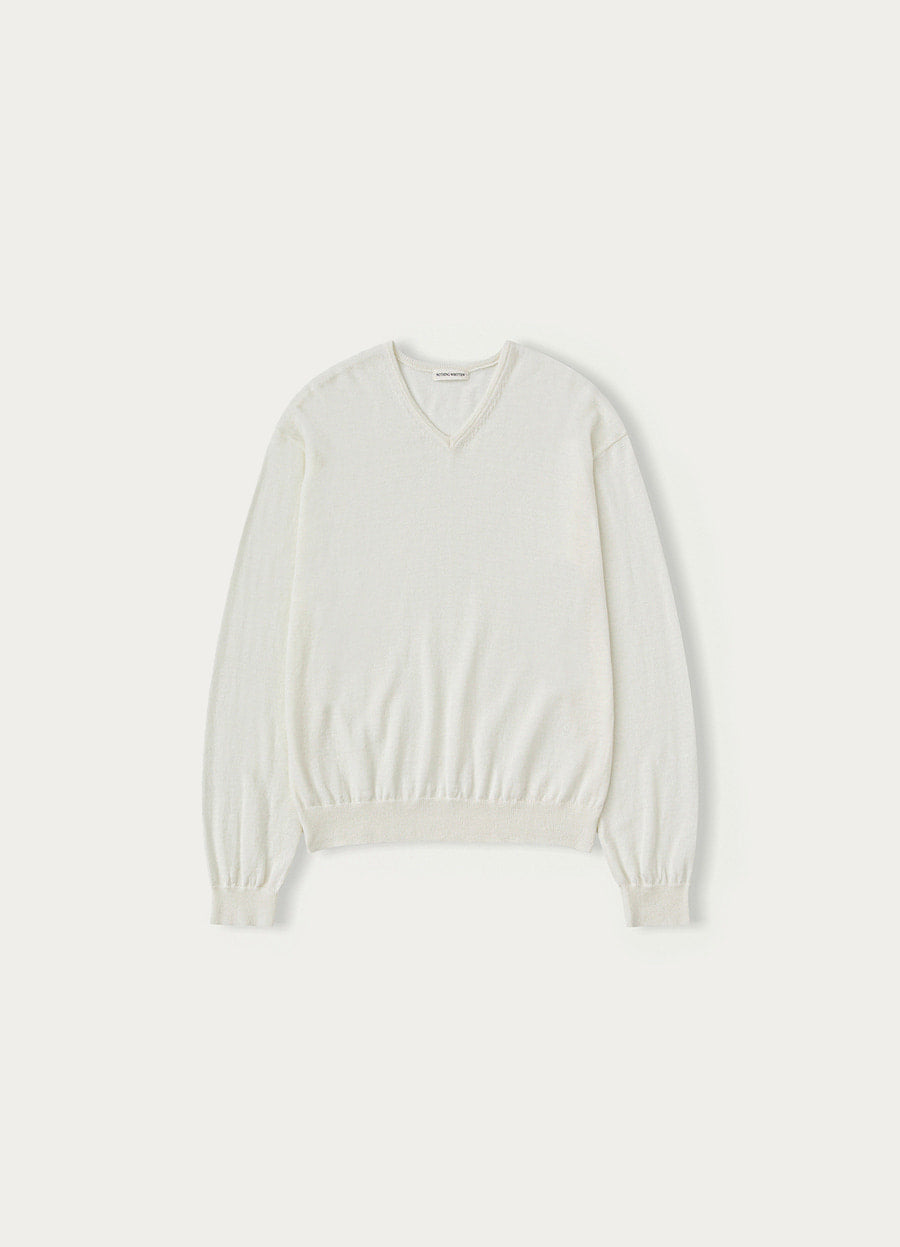 Nothing Written Foyer v-neck pullover (Clean white)