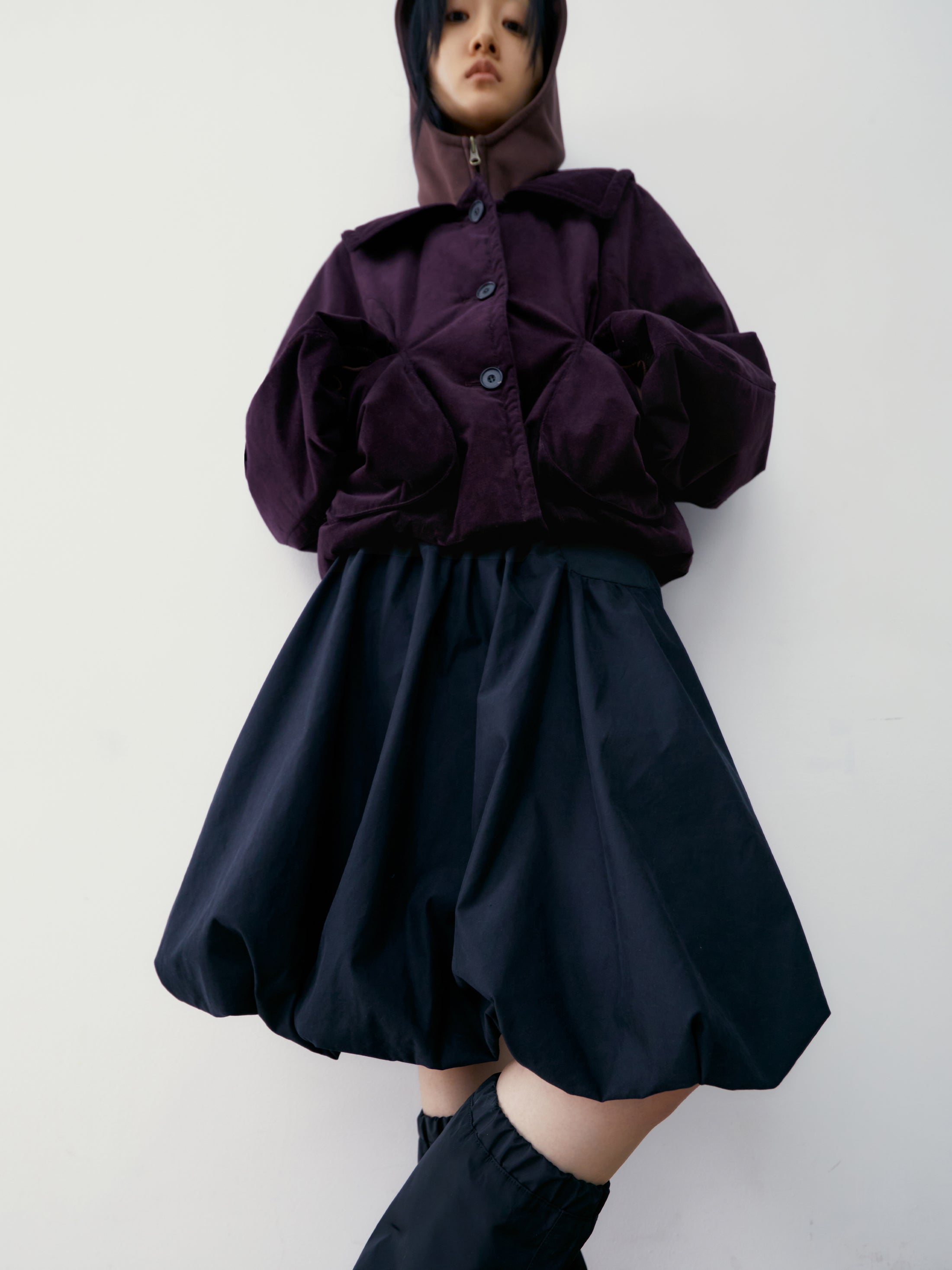 [low_classic] BUBBLE MIDI SKIRT
BLACK