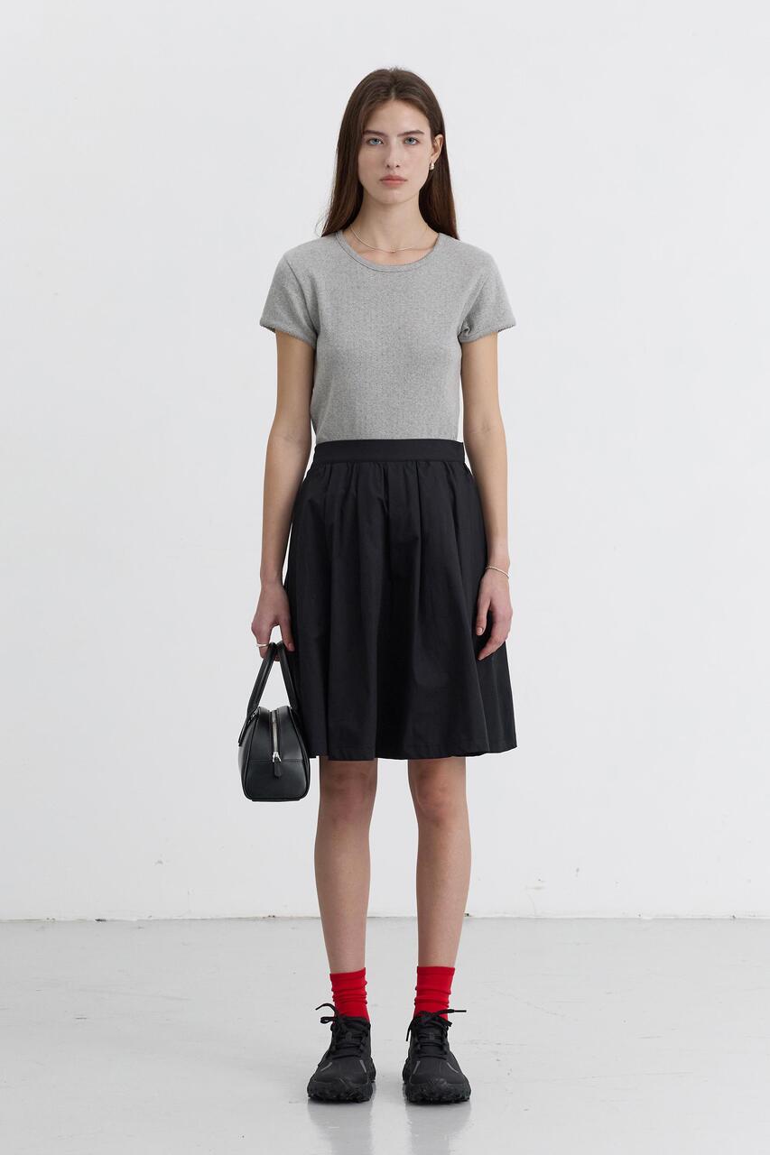 Dunst Essential Slim-Fit Crochet Top Melange Grey
