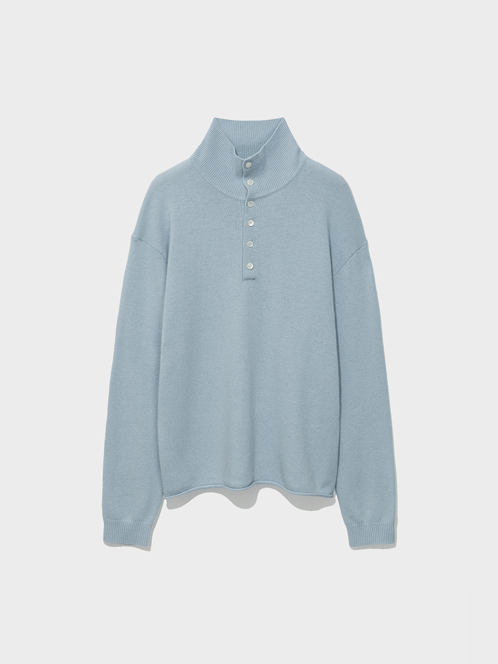 Low Classic Wool Blend High-Neck Sweater Sky Blue