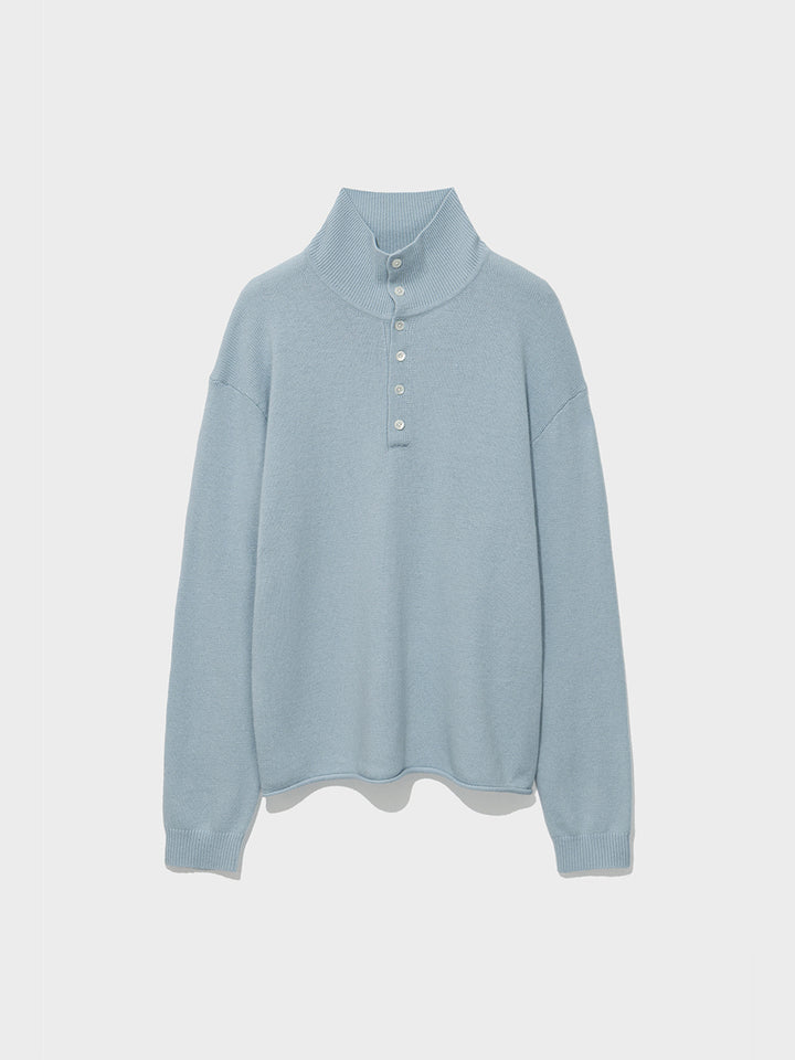 Low Classic Wool Blend High-Neck Sweater Sky Blue