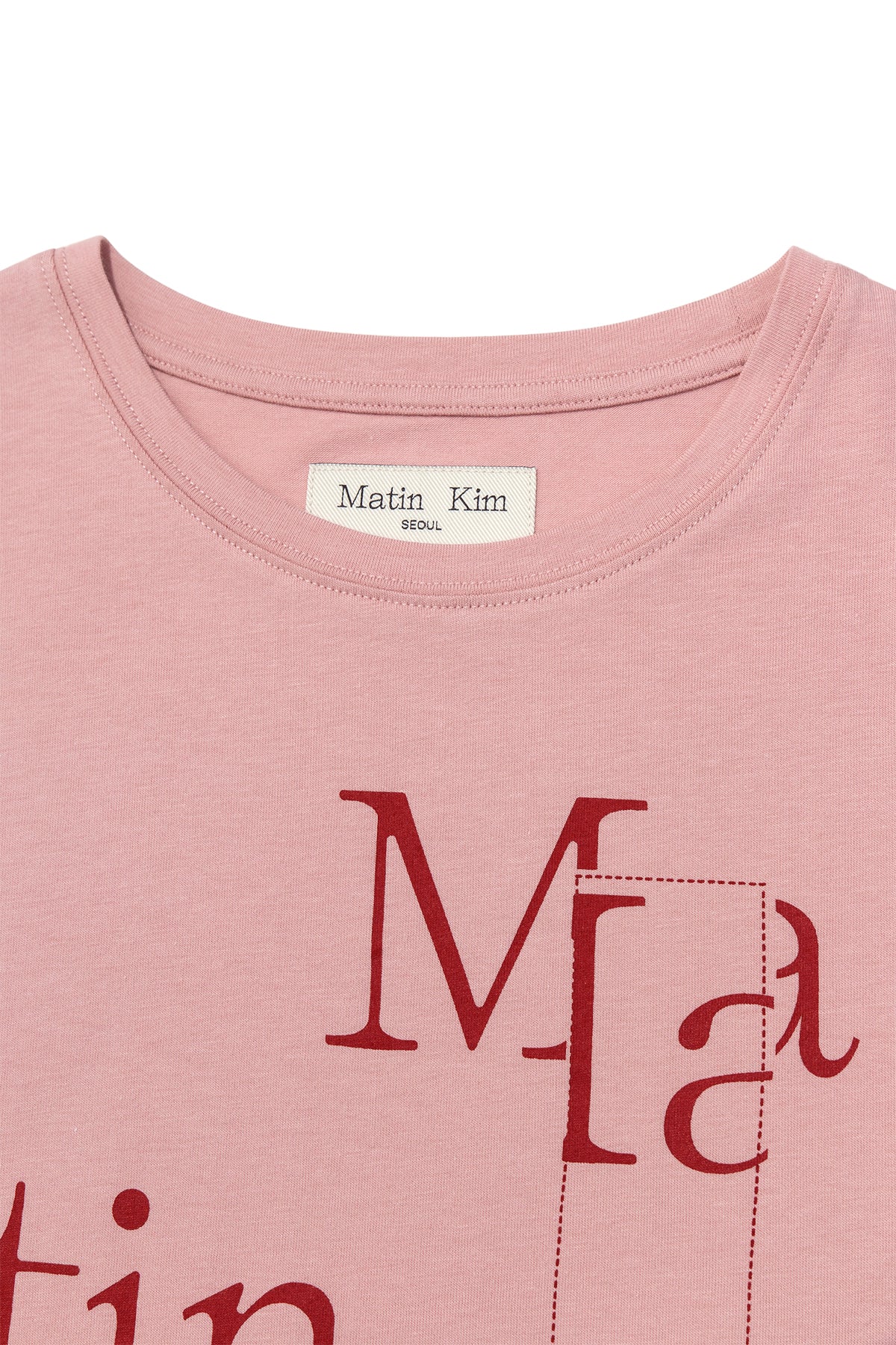[matinkim] PATCHWORK GRAPHIC PRINTING LOGO TOP IN PINK