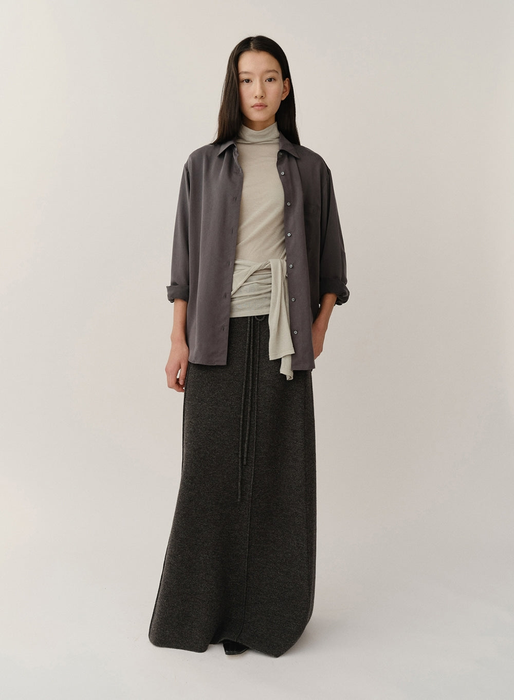 Kindersalmon Claudia Knit Skirt Melange Gray
