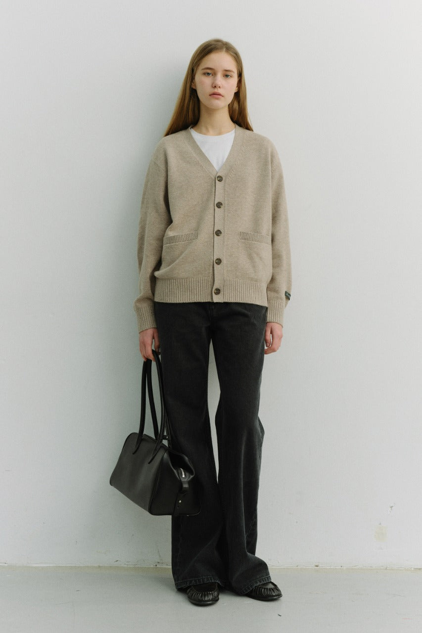 Dunst Unisex Boyfriend Knit Cardigan Oatmeal Beige