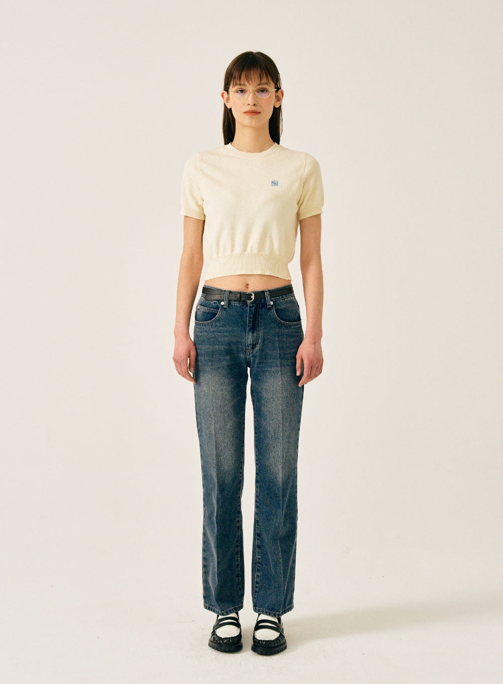 [satur] (W) Ely Flare Denim Pants - Union Washed Blue