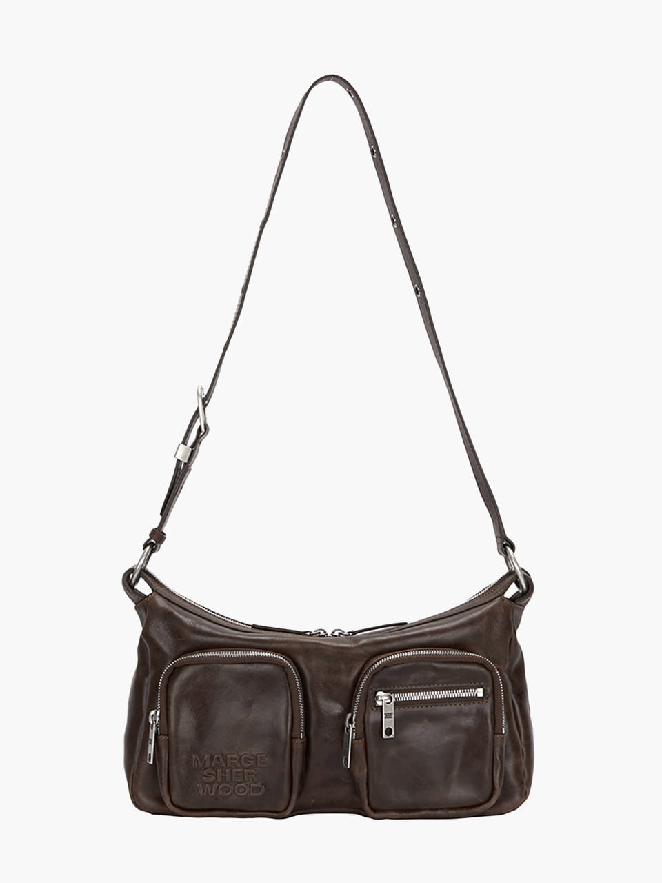 Margesherwood Outpocket Hobo washed brown pull-up