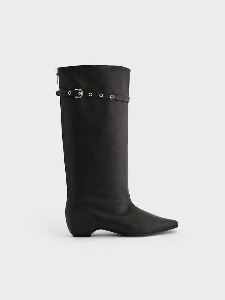 Low Classic Back-Zipped Middle Boots Brown