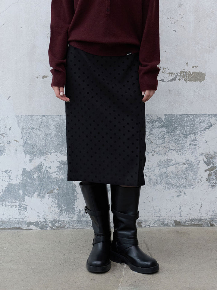 Raive Dot Slit Detail Skirt