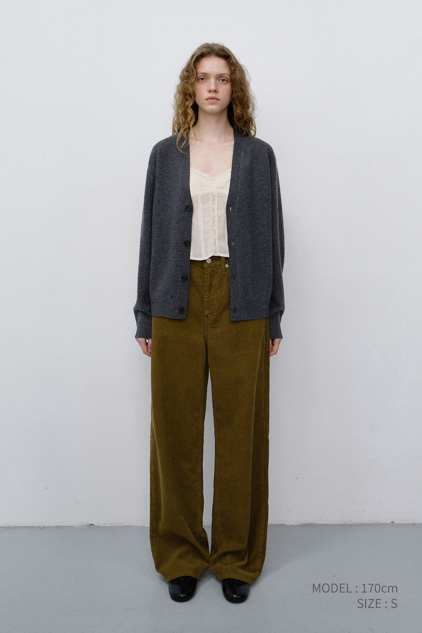 Dunst Unisex V-Neck Cardigan Melange Grey