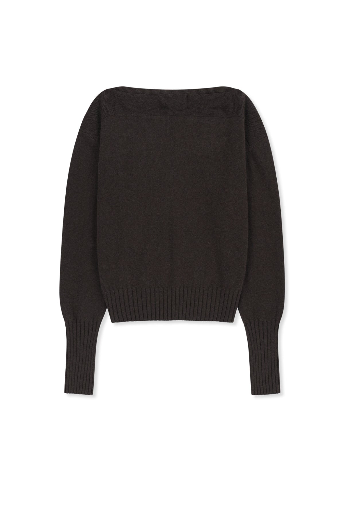 Matinkim Boat Neck Volume Sleeve Knit Pullover IN Brown