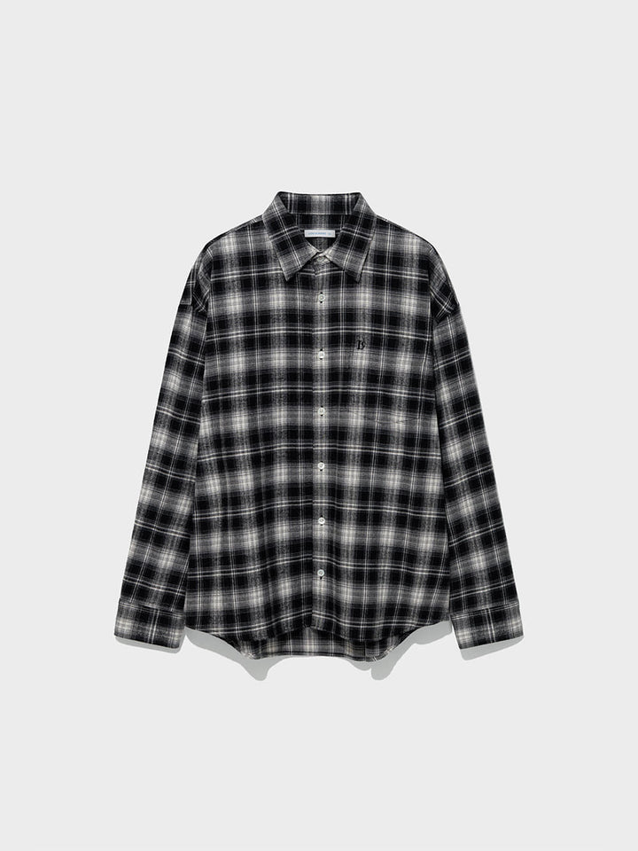 Low Classic Oversized Lc Flannel Checked Shirt Black