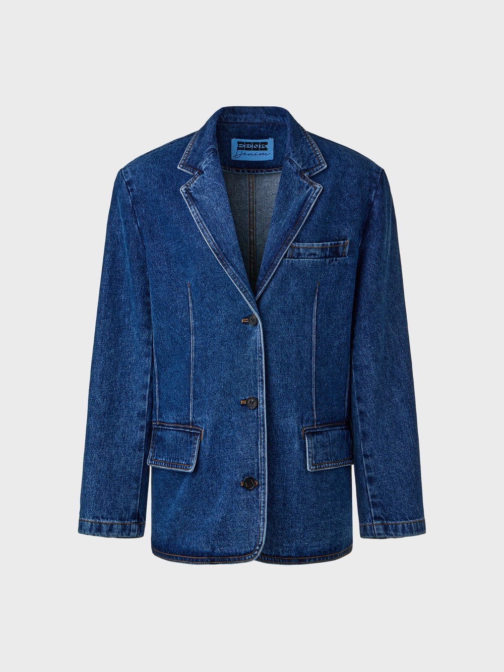 EENK Denim Single Breasted Jacket - Denim Blue