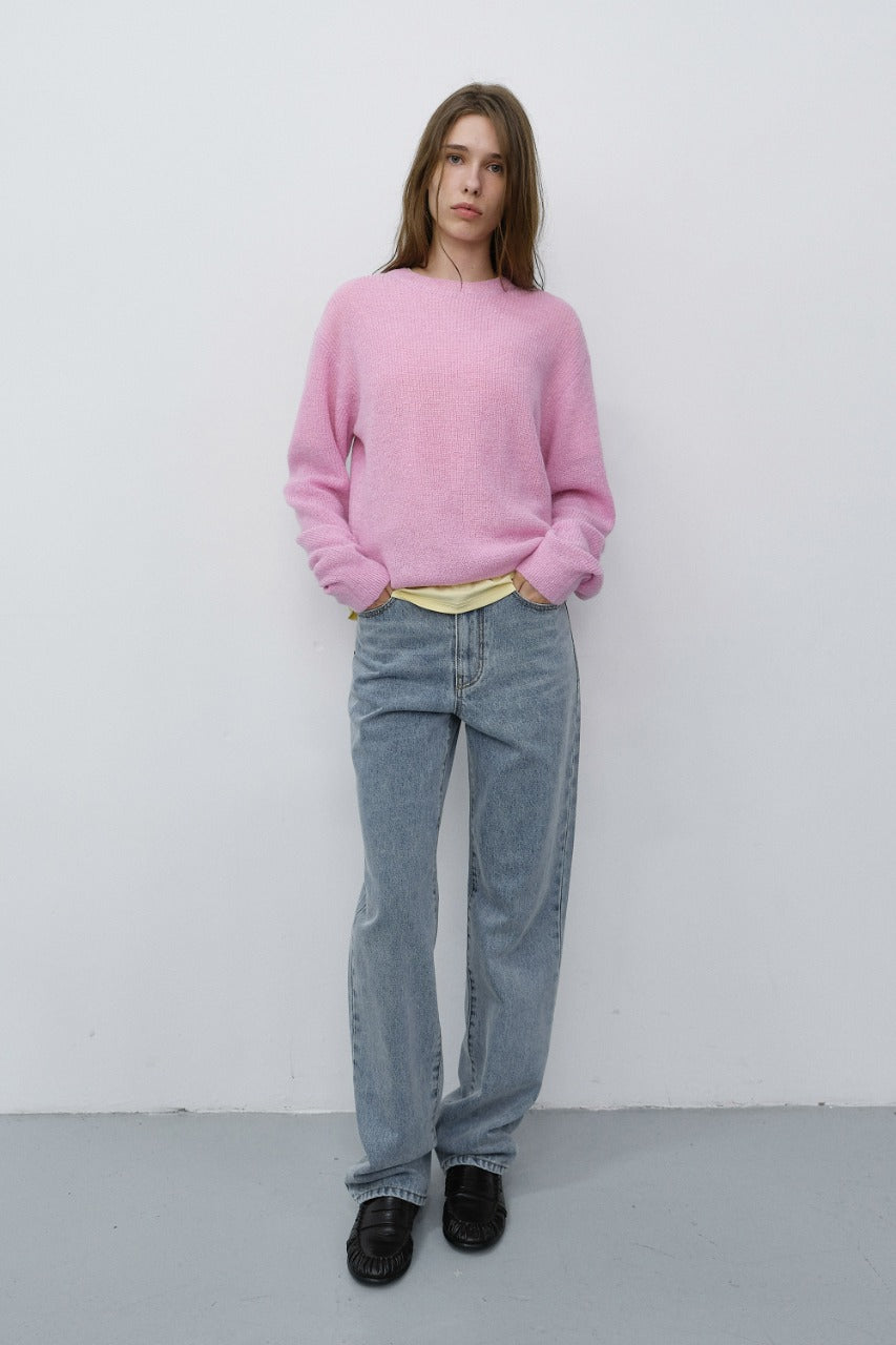 Dunst Unisex Hairly Sweater Pale Pink