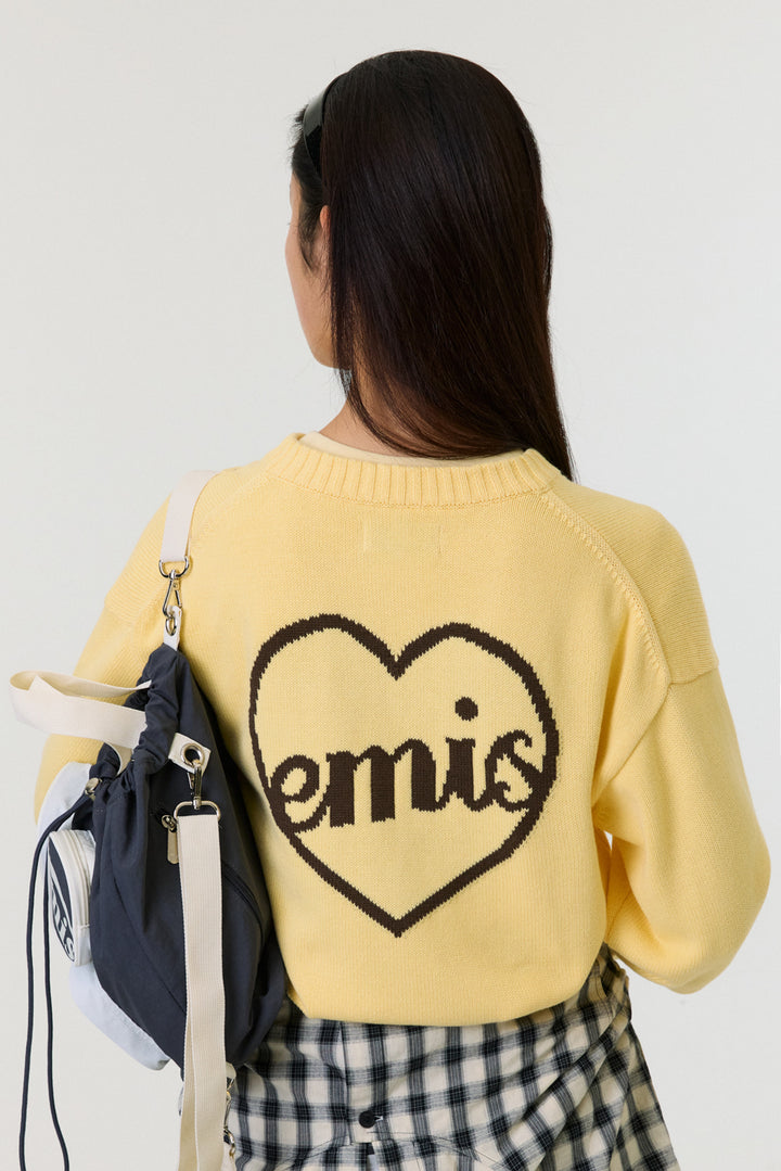 EMIS Heart Logo Pocket Pullover-Yellow