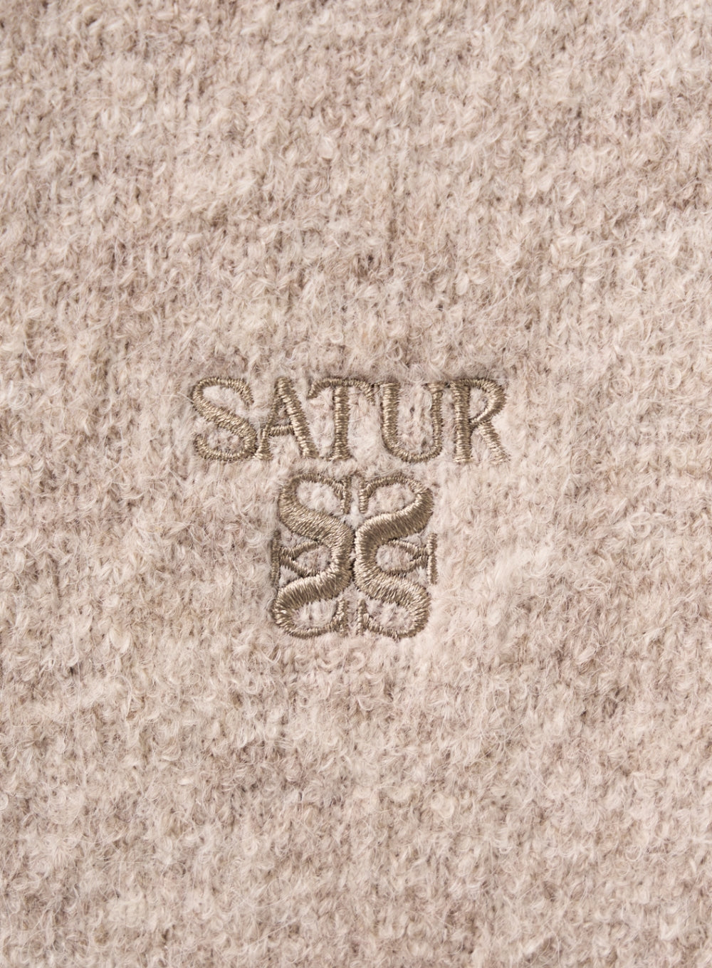 [satur] (W) Lawton Boucle Knit Zip-up - Oatmeal