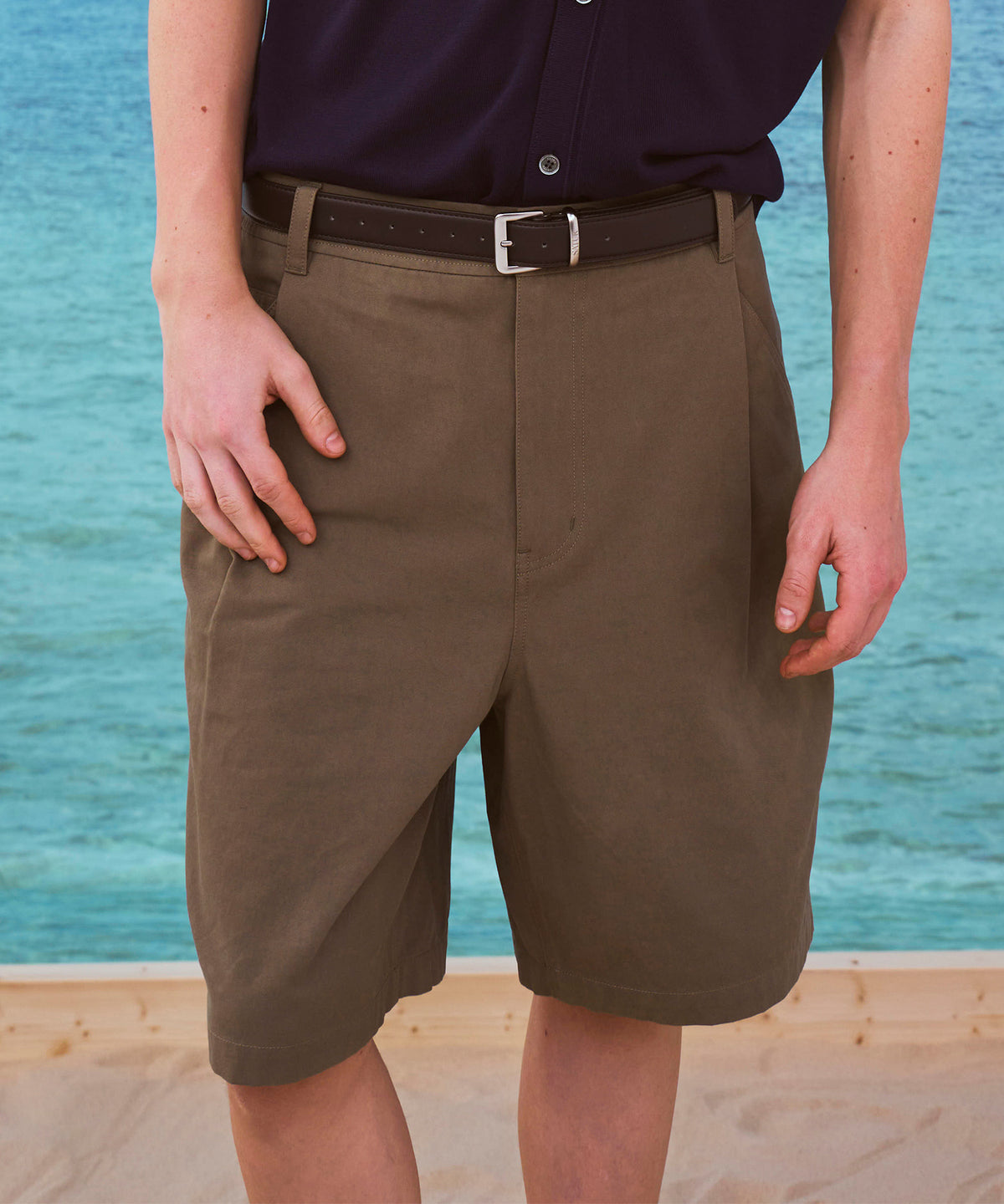 Satur Pocket Cotton Chino Shorts - Khaki