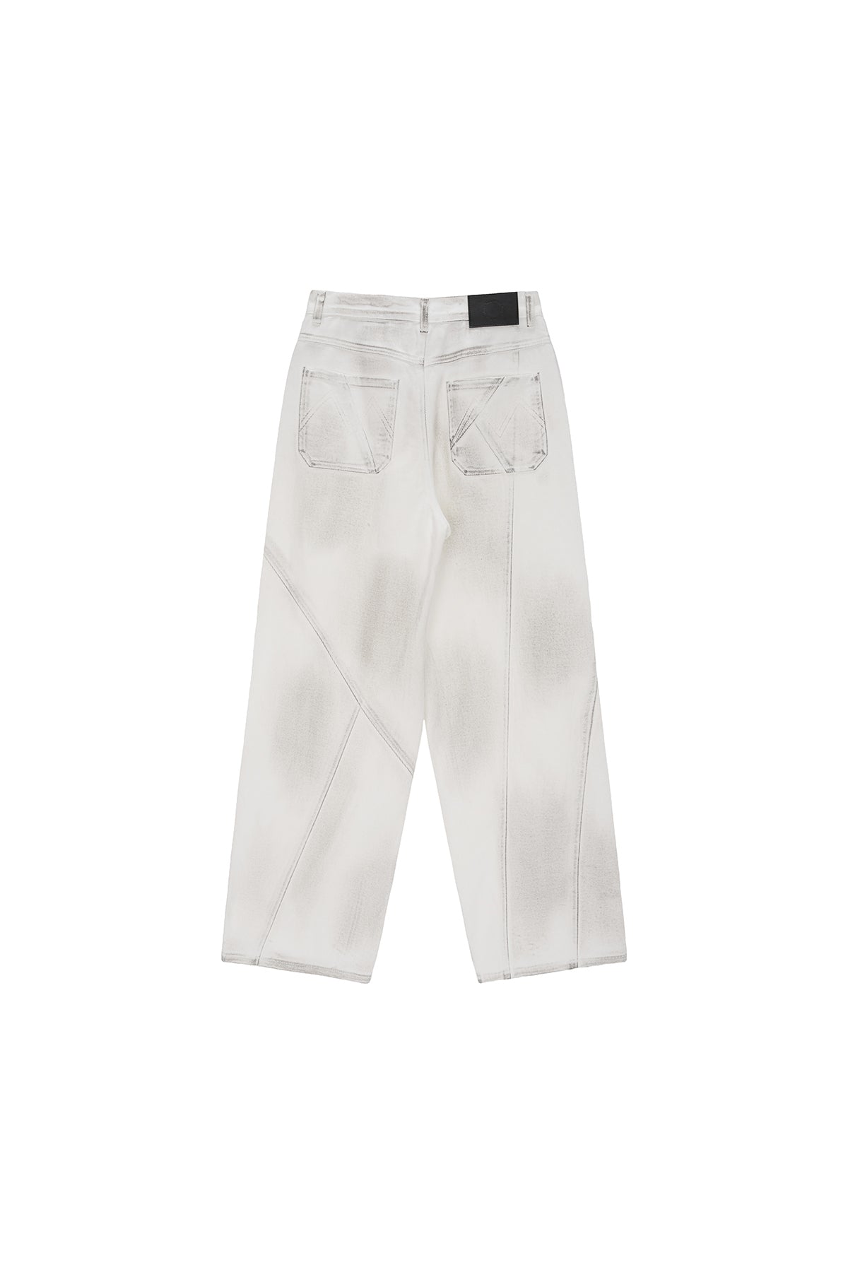 [matinkim] LINE POINT PAINTING DENIM PANTS IN WHITE