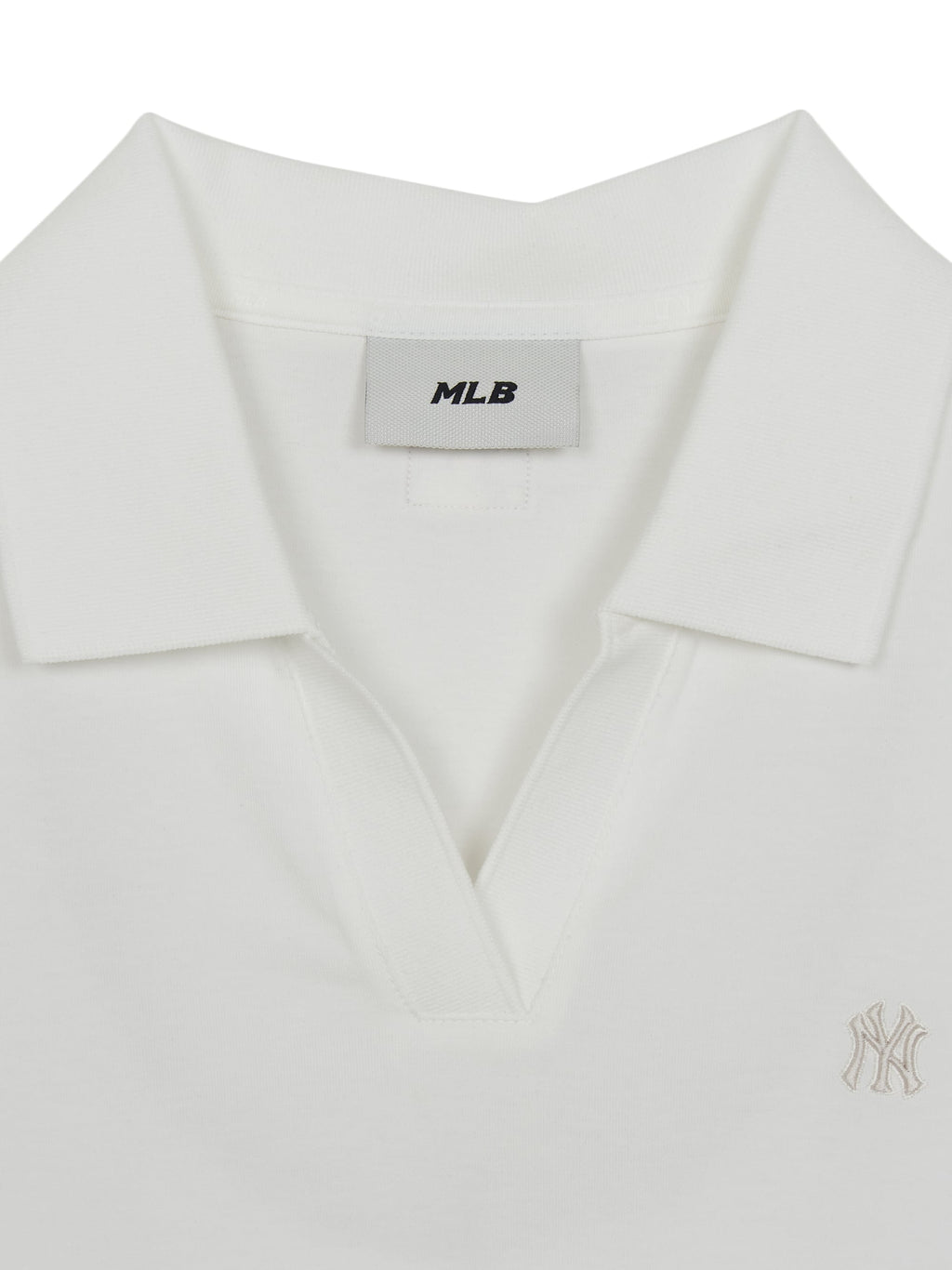 MLB Korea Women's Basic Slim Fit Crop Open Collar Polo T-Shirts
