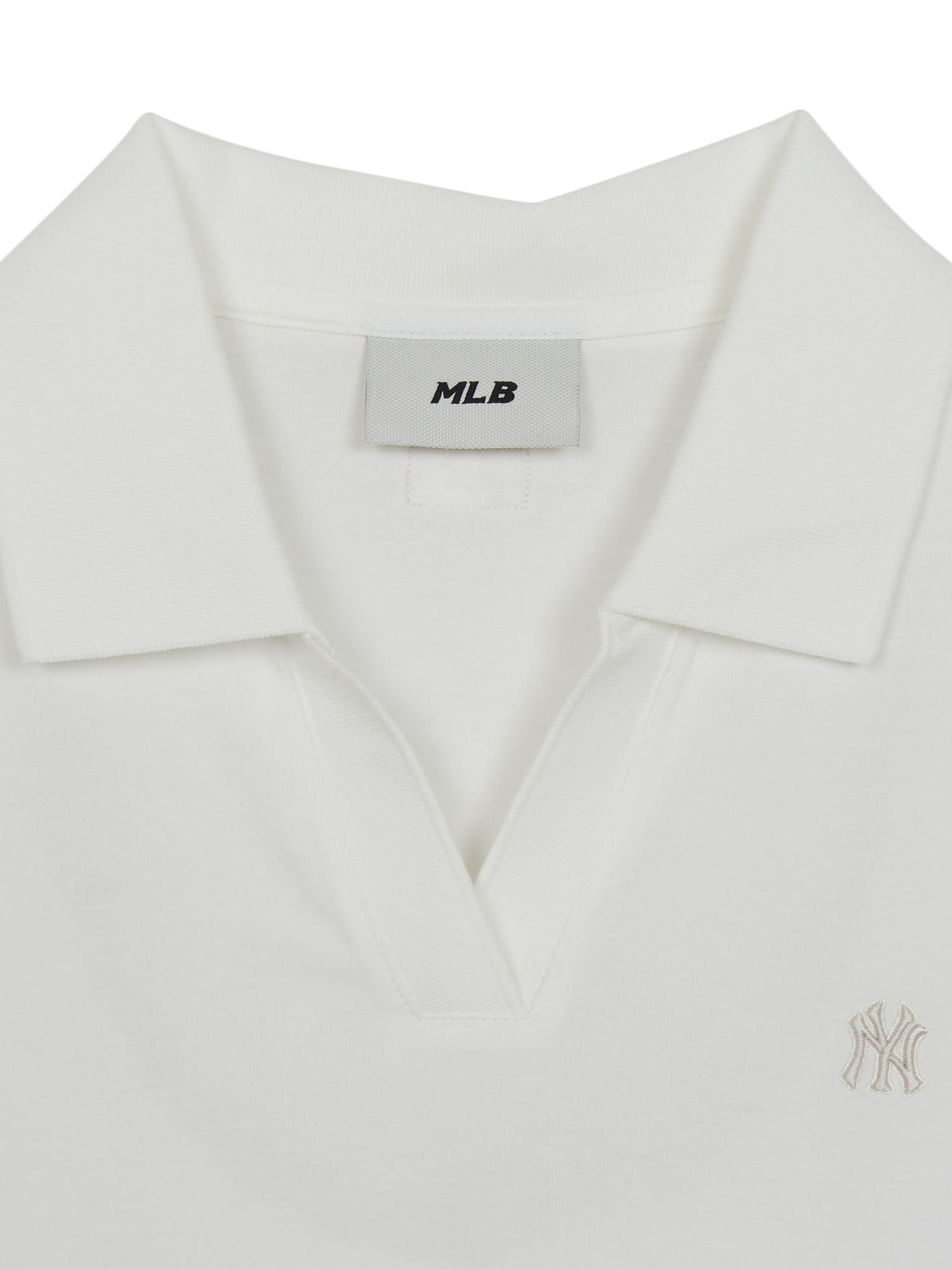 MLB Korea Women's Basic Slim Fit Crop Open Collar Polo T-Shirts