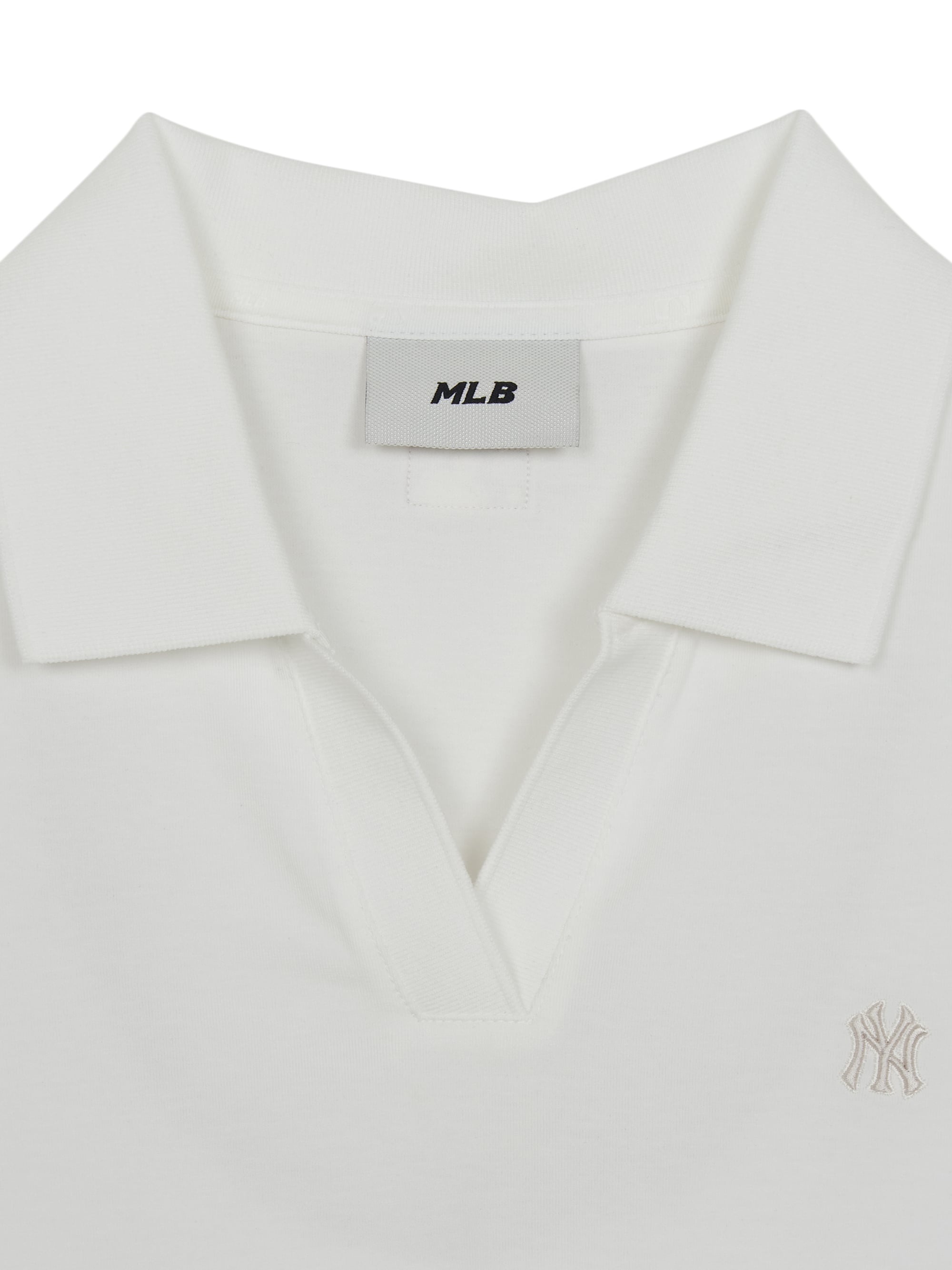 MLB Korea Women's Basic Slim Fit Crop Open Collar Polo T-Shirts