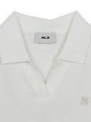 MLB Korea Women's Basic Slim Fit Crop Open Collar Polo T-Shirts