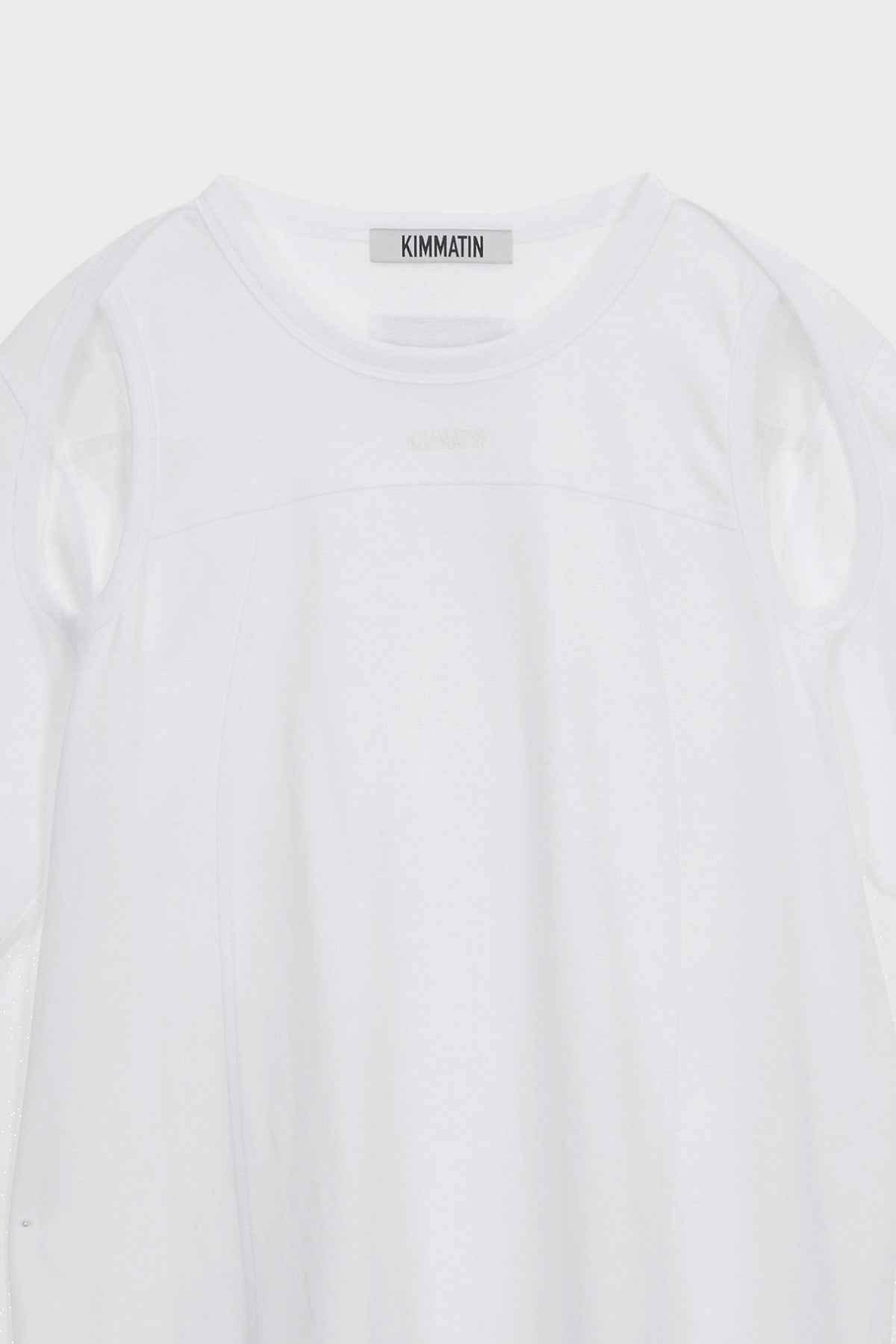 Matinkim Shoulder Hole Half Sleeve Top IN White