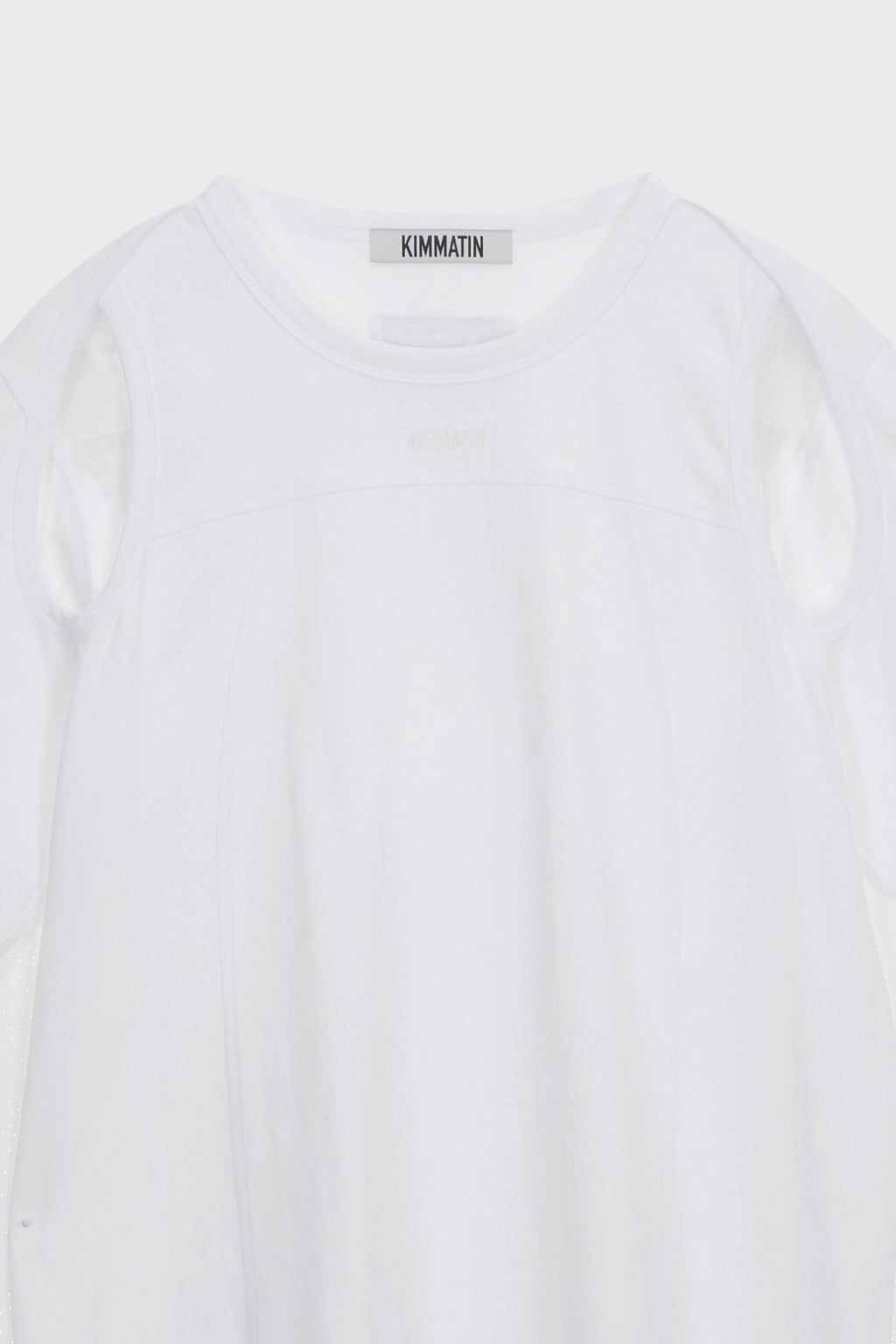 Matinkim Shoulder Hole Half Sleeve Top IN White
