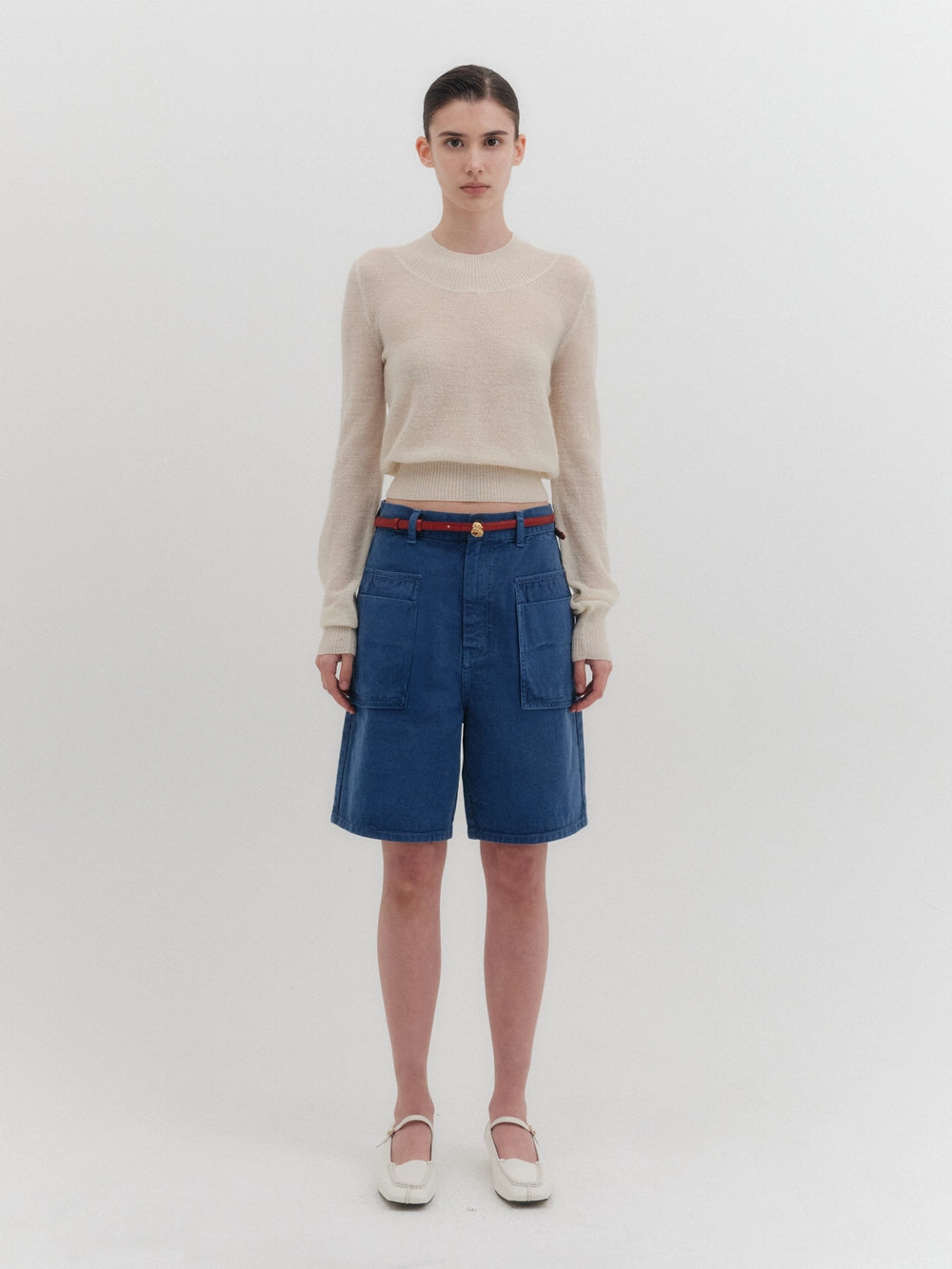 EENK Pocket Denim Shorts - Navy