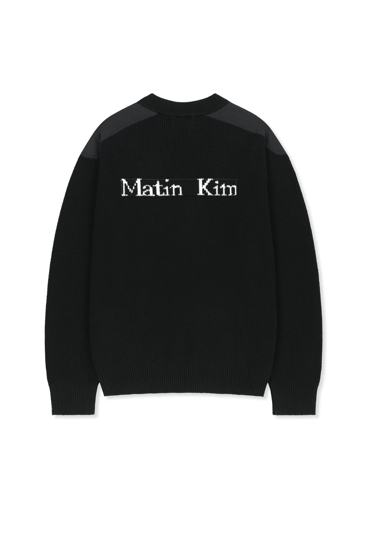 Matinkim Patch Detail Knit Zip UP For Men IN Black
