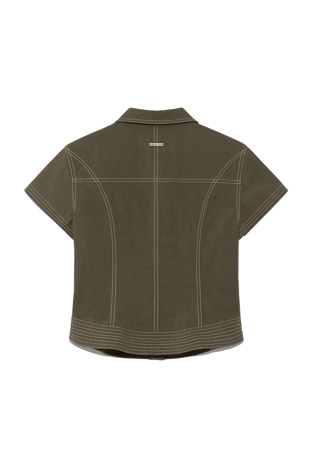 [matinkim] STITCH POINT SLIM SHIRKET IN KHAKI