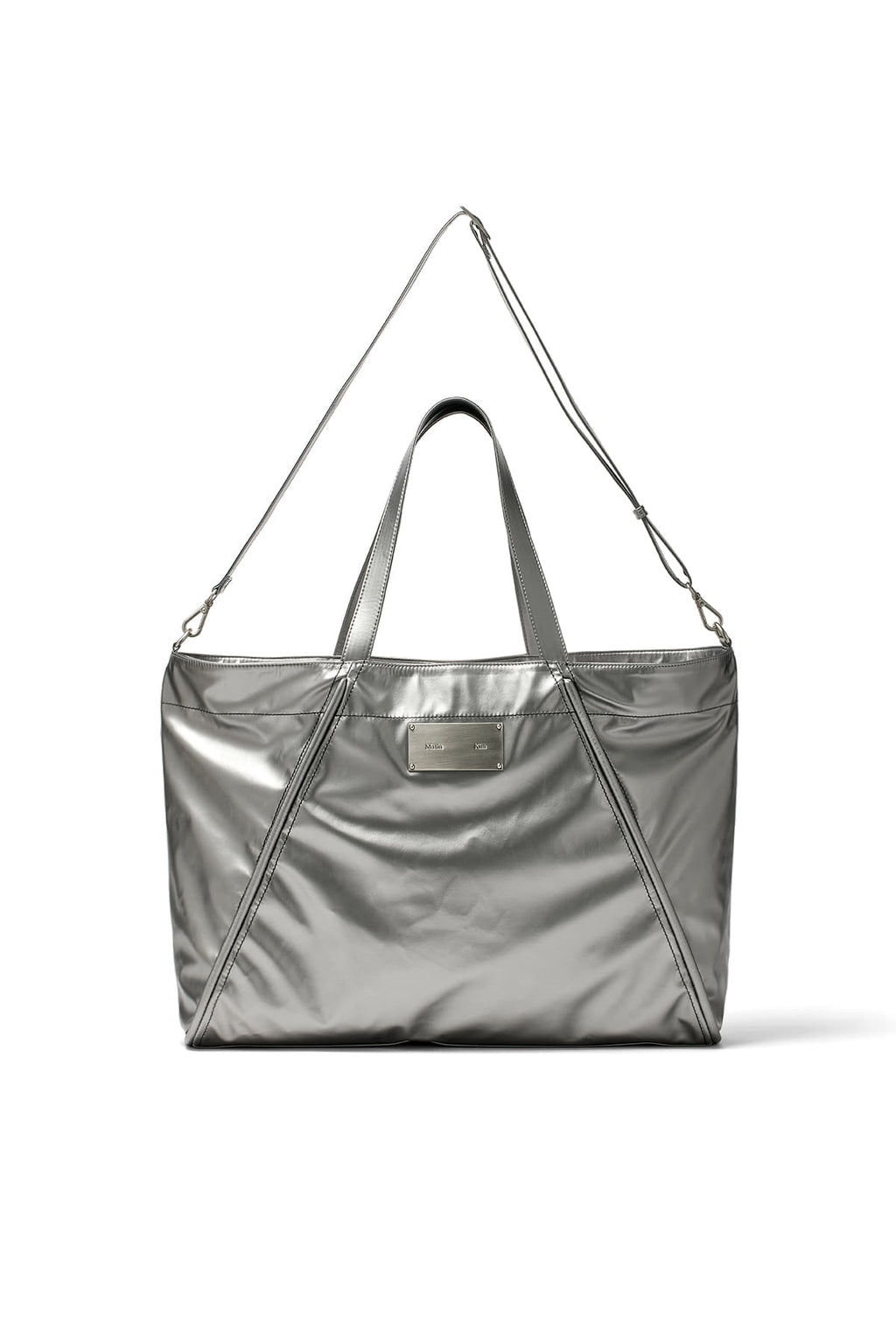 [matinkim] BIG COATING TOTE BAG IN DARK SILVER